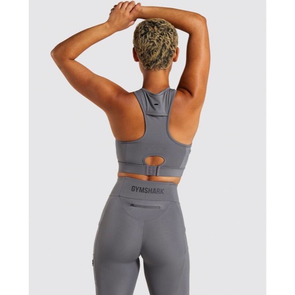 Gymshark Non Stop Sports Bra Smokey Grey - Picture 2 of 14